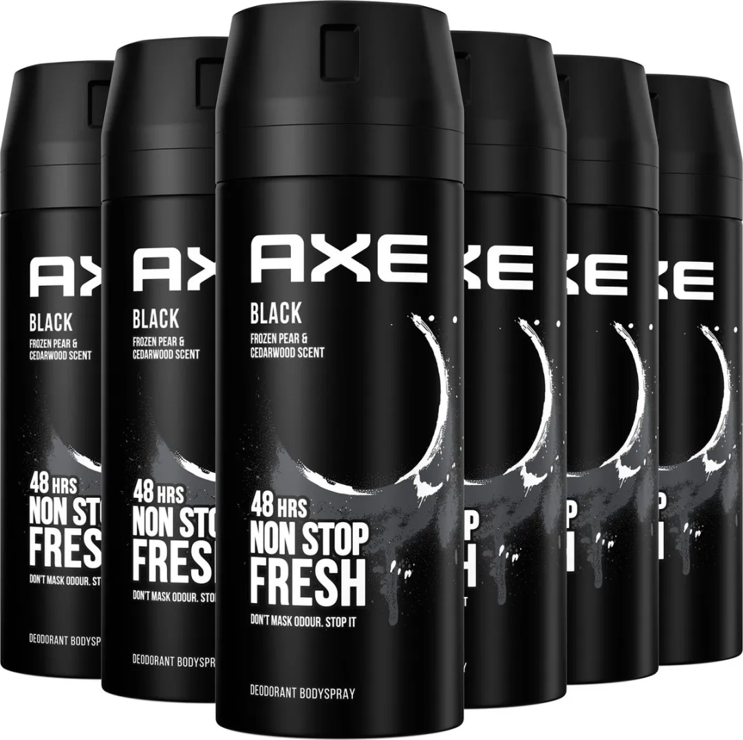Axe Black Deodorant Bodyspray - 6x150ml