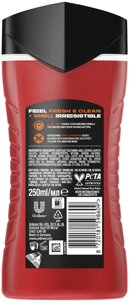 Axe Sunset Fresh 3-in-1 Douchegel 250ml - 25 Stuks