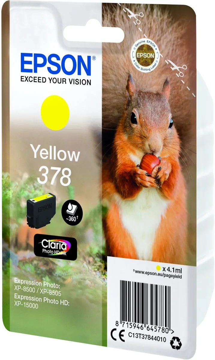 Epson 378 Geel C13T37844010 Inktcartridge - 700 pagina's