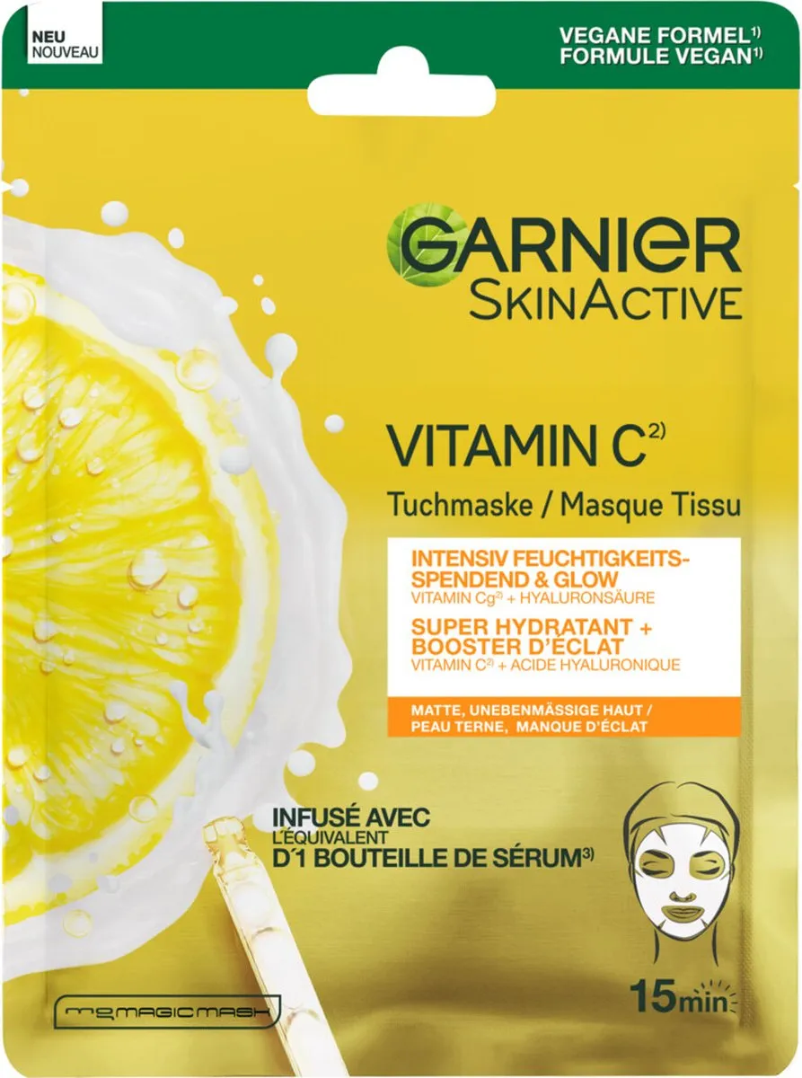 Garnier SkinActive Vitamine C Sheet Masker - 20 Stuks