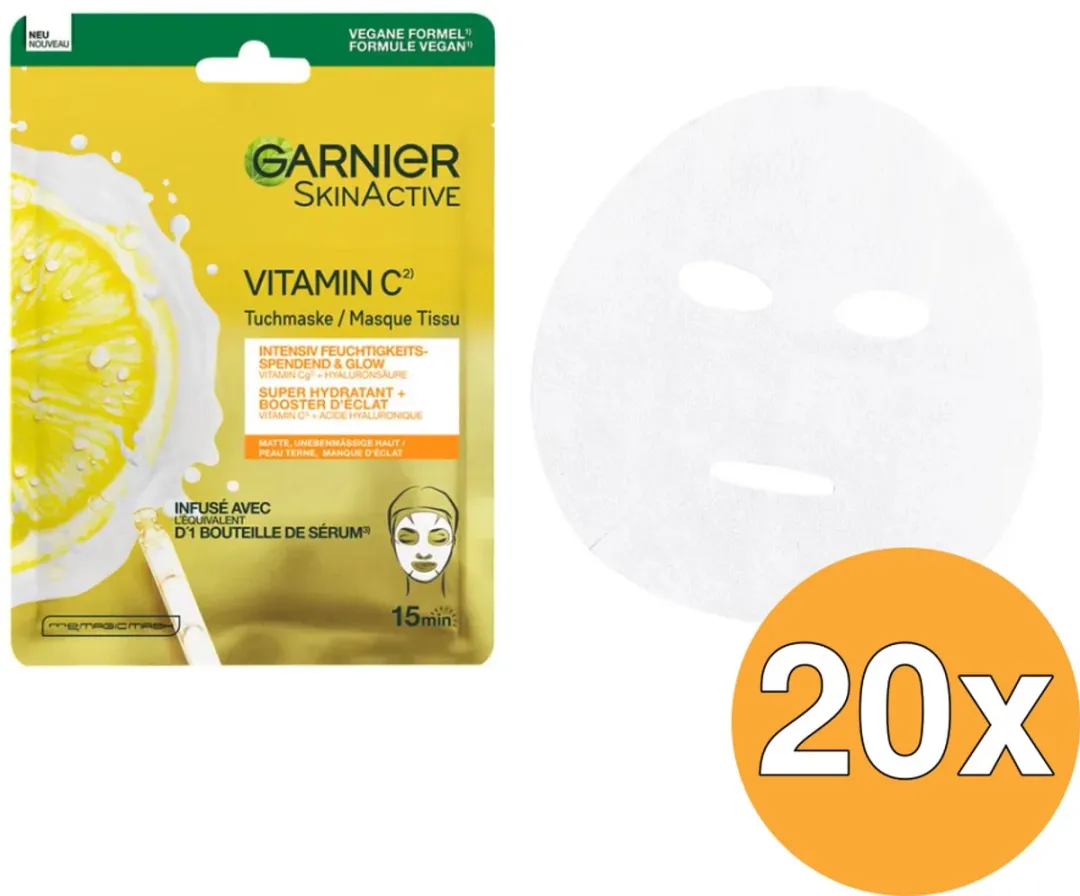 Garnier SkinActive Vitamine C Sheet Masker - 20 Stuks