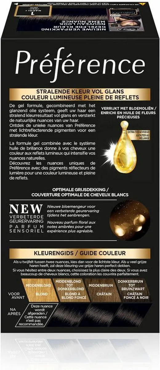L'Oréal Paris Preference Haarkleuring 01 Napoli - 6 Stuks