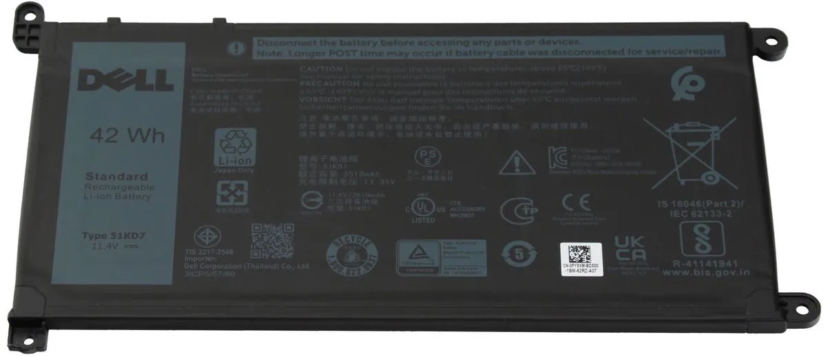 Dell CPL-FY8XM Laptopbatterij 42Wh