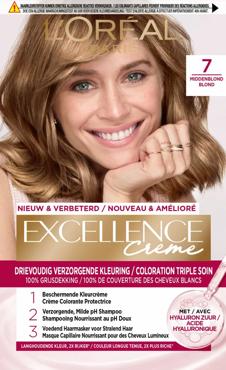 L'Oréal Paris Excellence Crème 7 Middenblond - Haarverf 1035ml