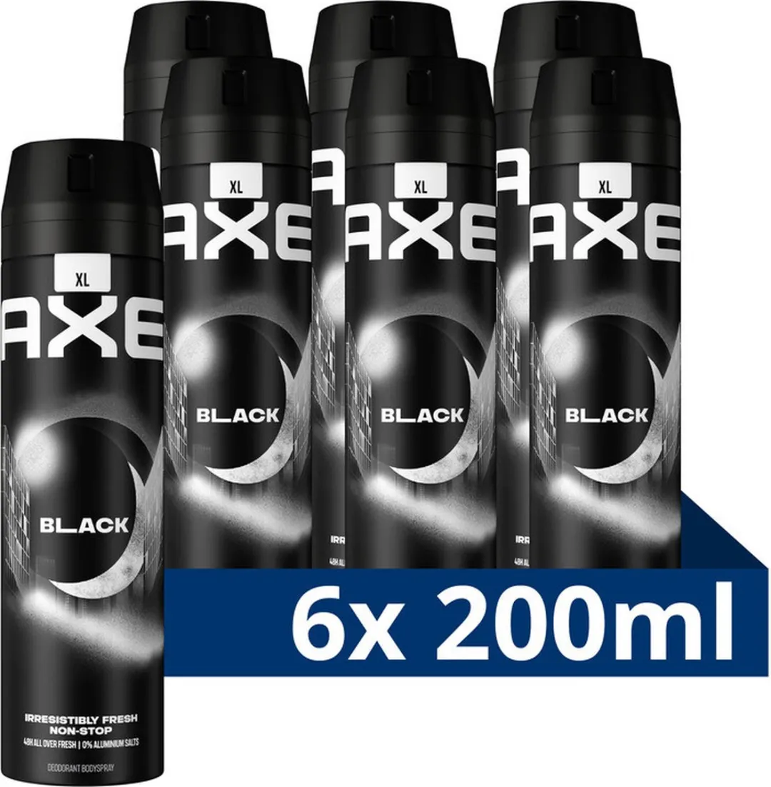 Axe Black XL Deodorant Bodyspray - 6x200ml - afbeelding 6 van 6