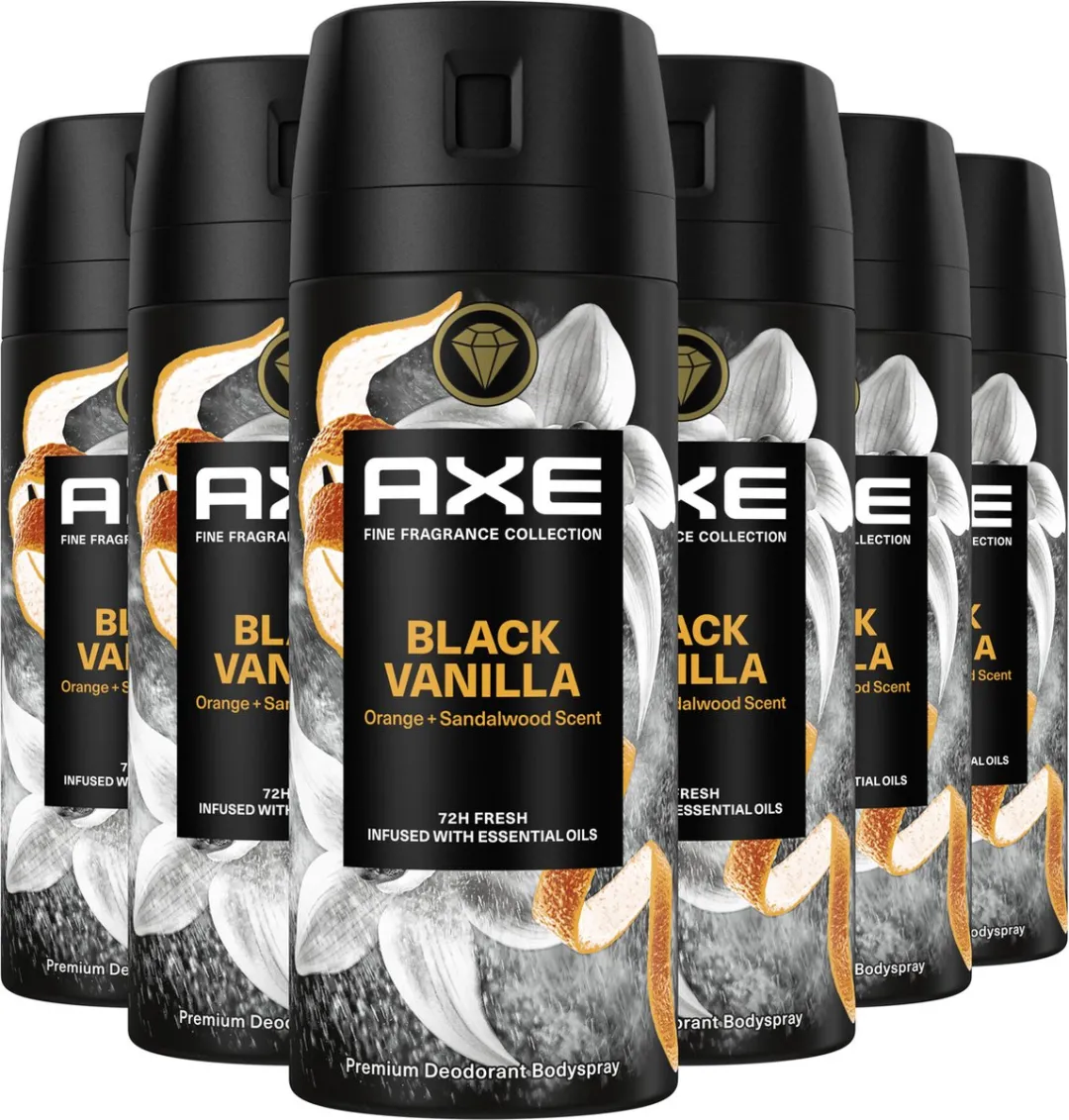 Axe Black Vanilla Bodyspray - 6x150ml