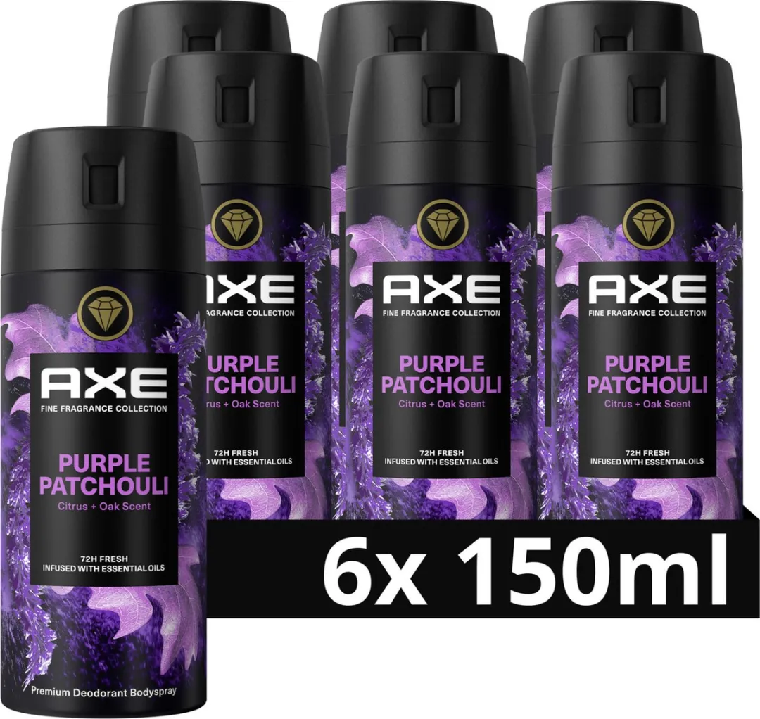 Axe Fine Fragrance Purple Patchouli Bodyspray - 6x150ml