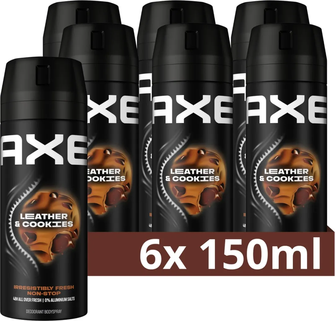 Axe Leather & Cookies Bodyspray - 6 x 150ml