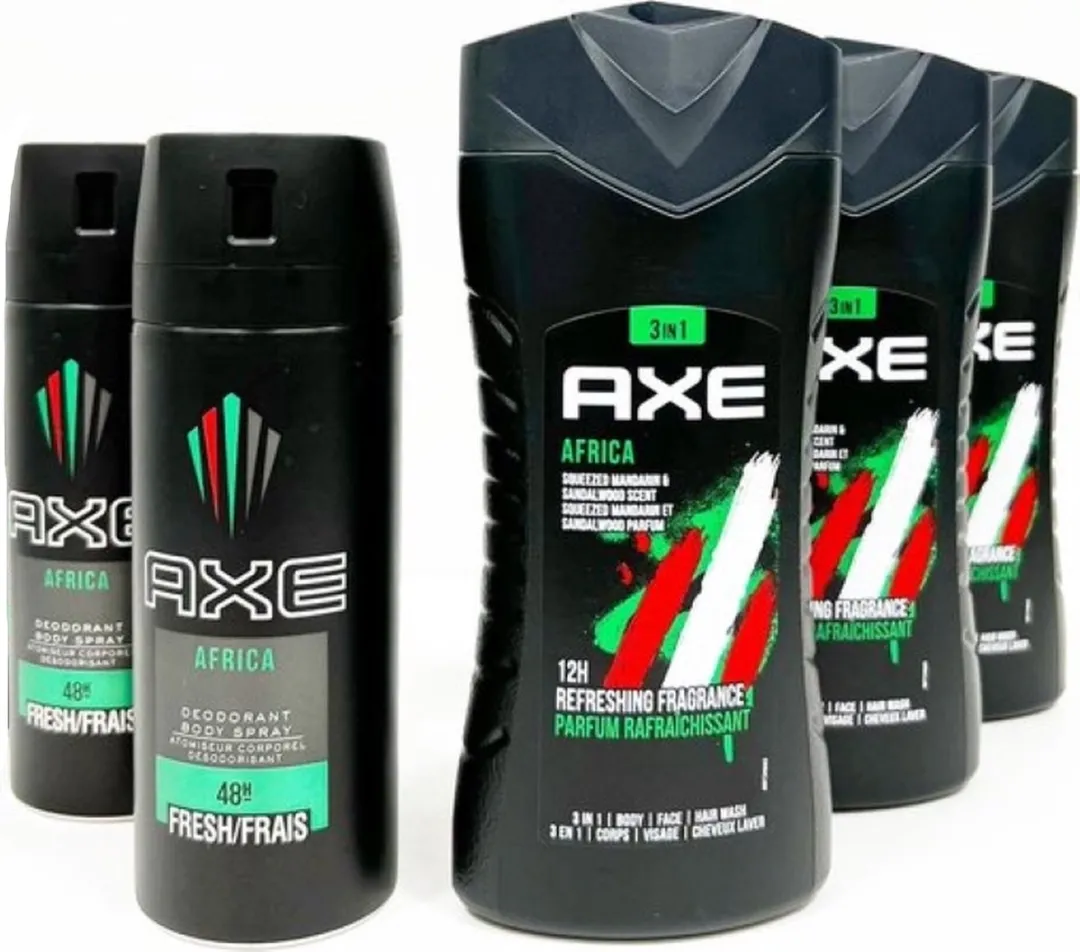 Axe Africa 3 Douchegel & 2 Deo Spray