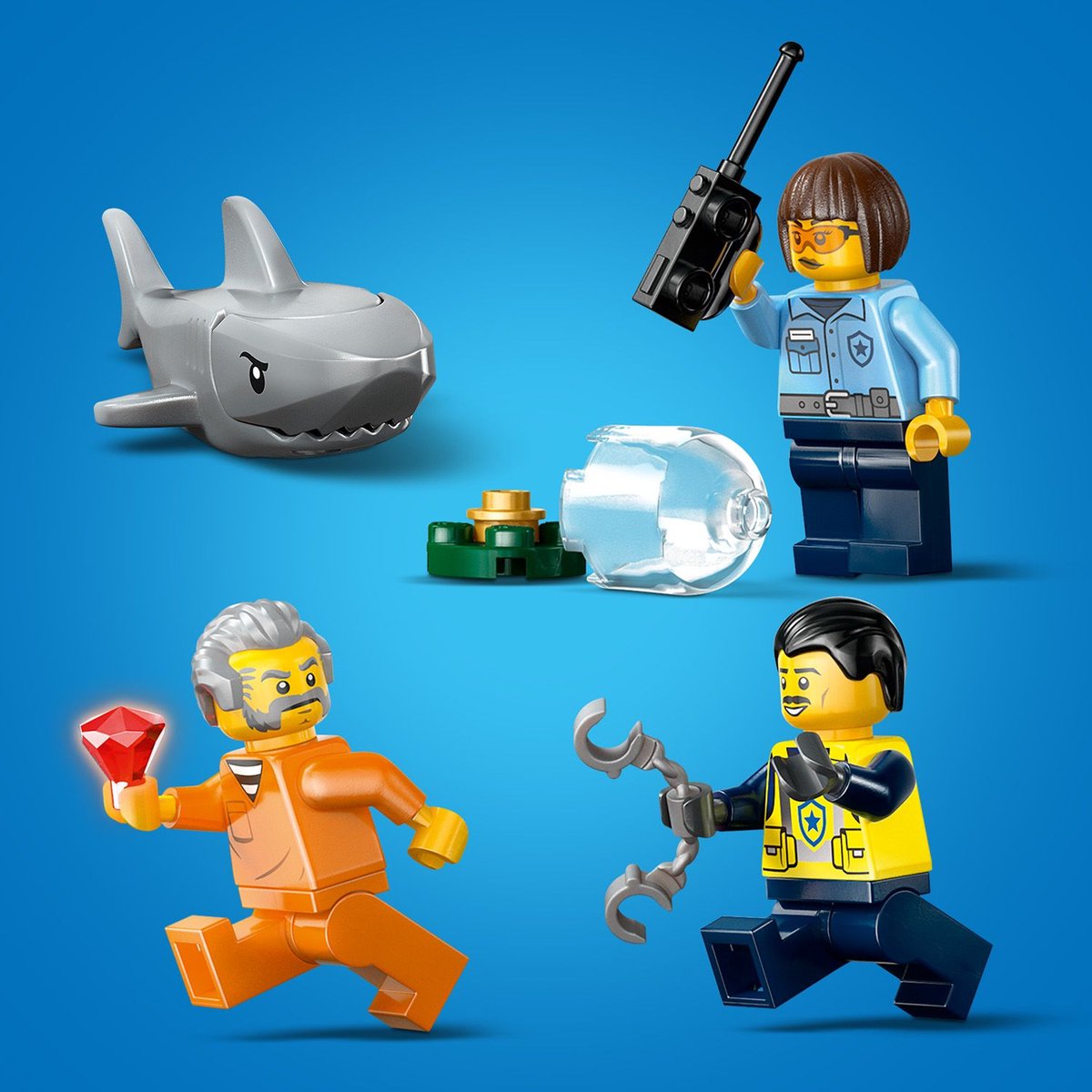 LEGO® City Achtervolging met Politieboot, Drijft Echt - 60456