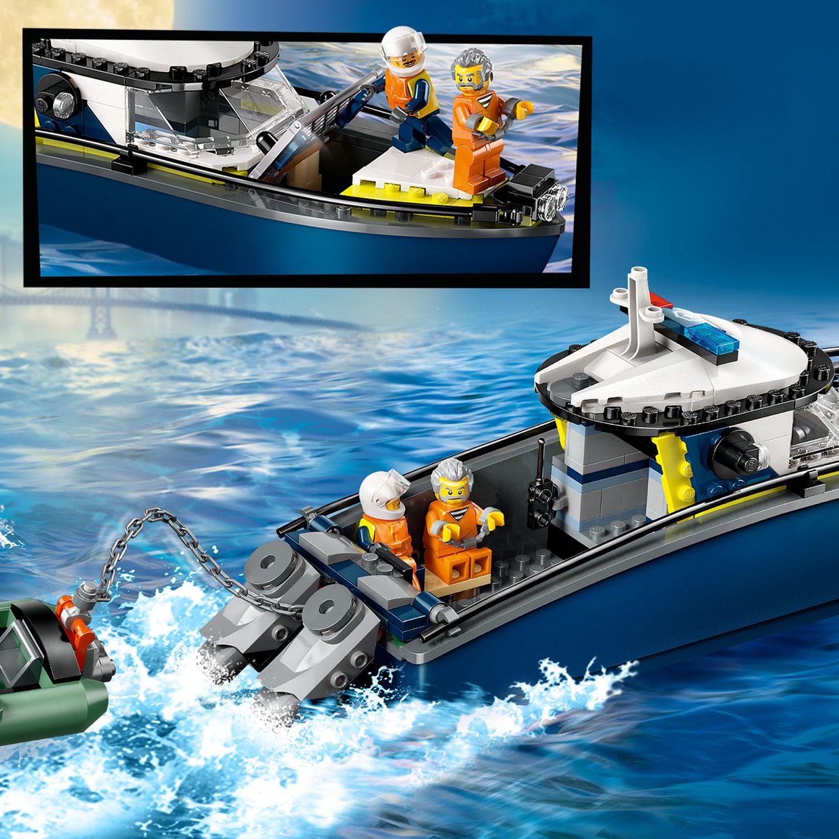 LEGO® City Achtervolging met Politieboot, Drijft Echt - 60456