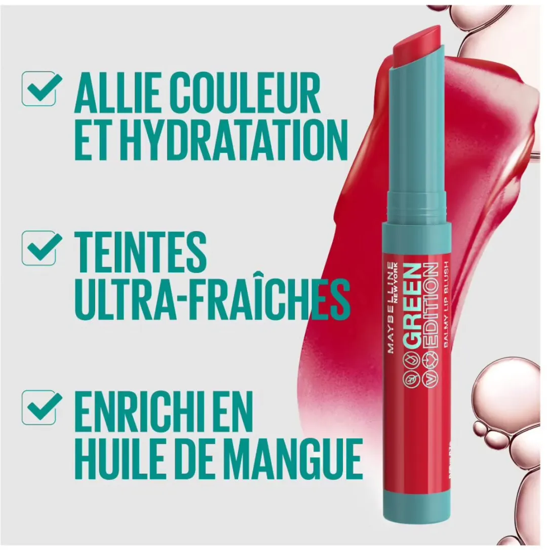 Maybelline Green Edition Balmy Lip Blush 004 Flare - 1,7 g - Rood