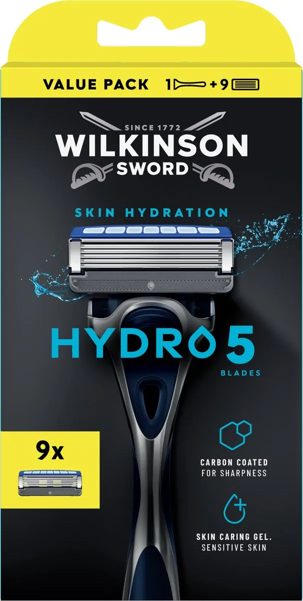 Wilkinson Sword Hydro 5 Scheersysteem - Blauw/Zilver - 9 Mesjes