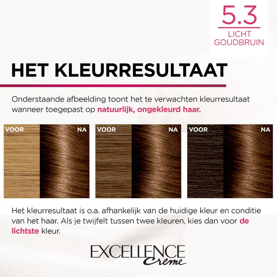 L'Oréal Paris Excellence Crème 5.3 Licht Goudbruin - 1035ml