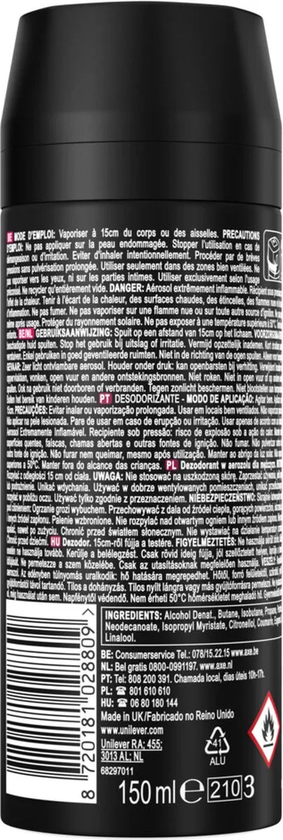 Axe Wild Deodorant Spray 150ml - Bergamot & Mint