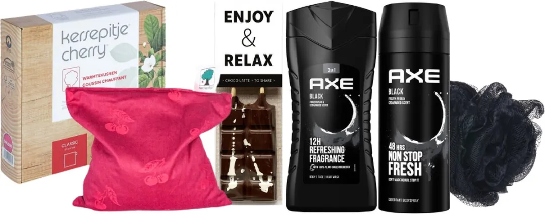 Axe Cadeauset Chocolade & Warmtekussen Black