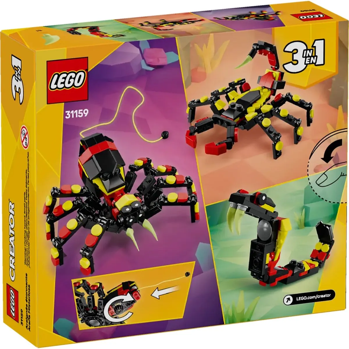 LEGO Creator 3in1 Wilde Dieren Spin 31159 - 153 Stukken