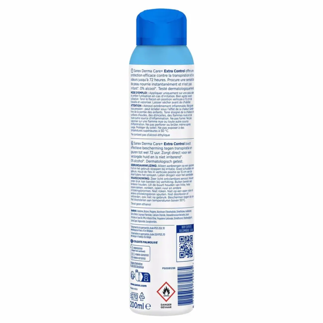 Sanex Deodorant Spray Derma Extra Control 72h - 3x200ml