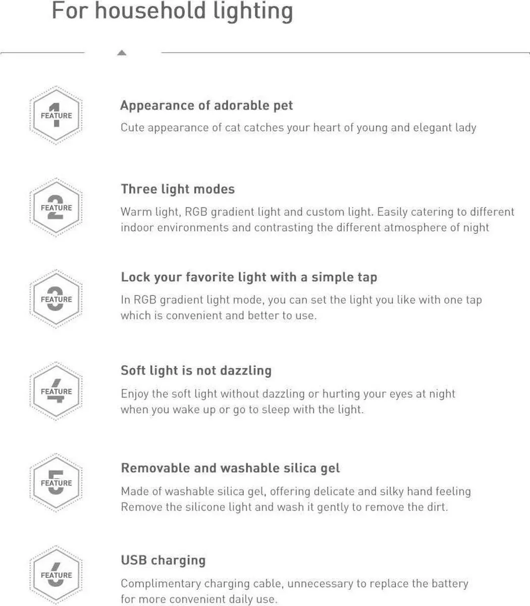 Baseus Nachtlamp Hond LED Warm Wit/RGB Oplaadbaar