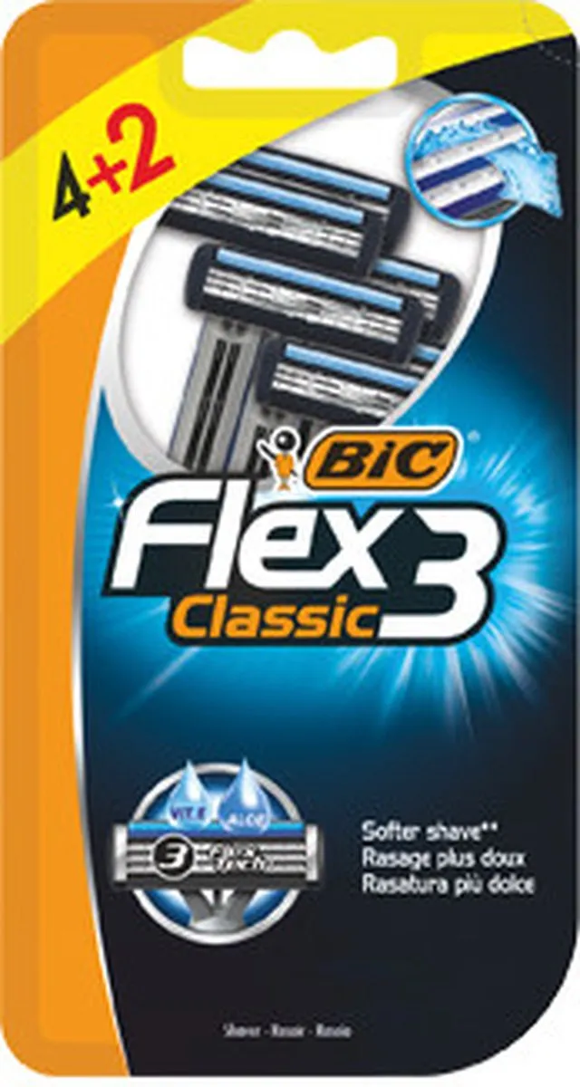 Bic Handmatig Scheermesje 009219 - 3 Bladen - 6 Stuks