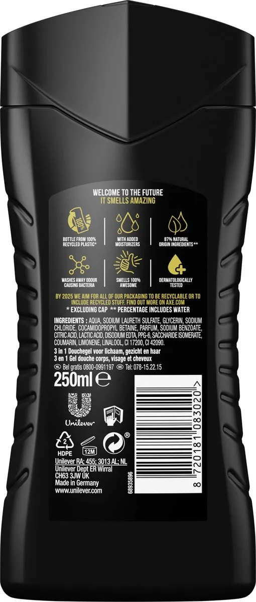 Axe Excite 3-in-1 Douchegel - 6x250ml