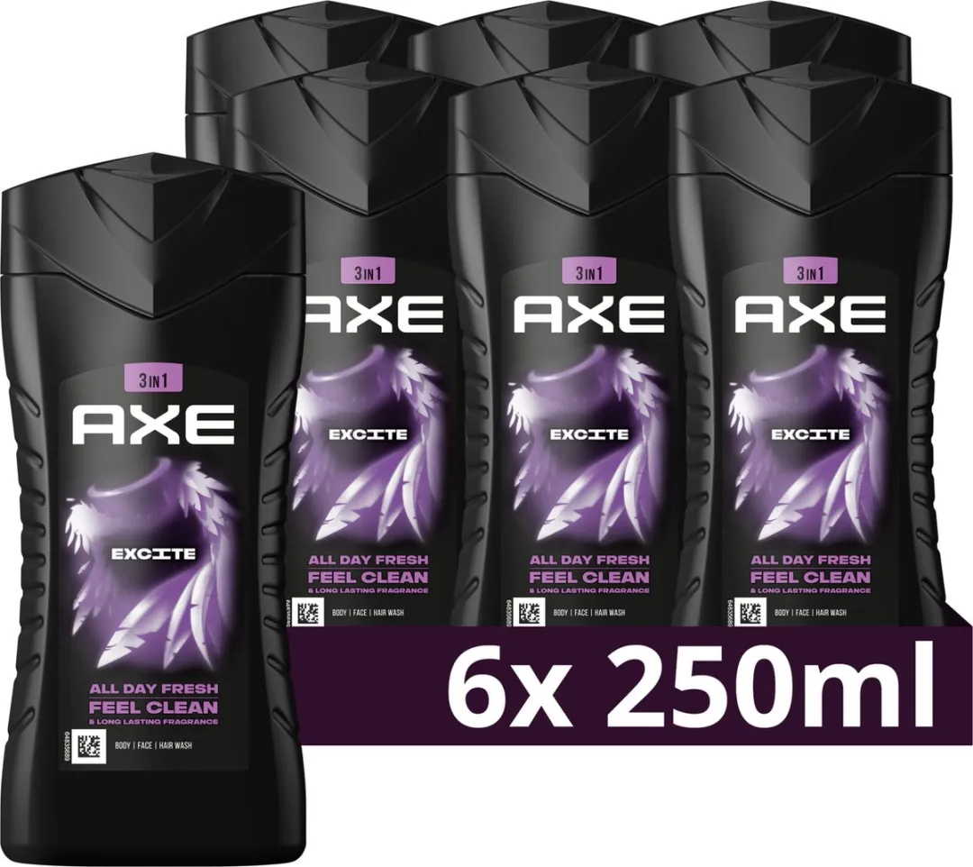 Axe Excite 3-in-1 Douchegel - 6x250ml