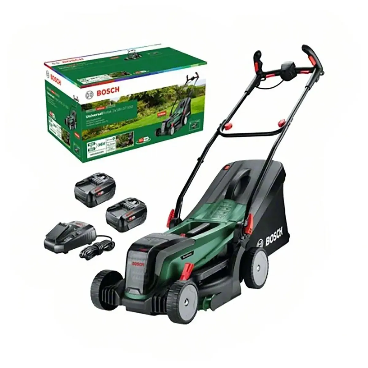 Bosch UniversalRotak 2x18V-37-550 Accu-grasmaaier - 2x 4.0Ah accu's