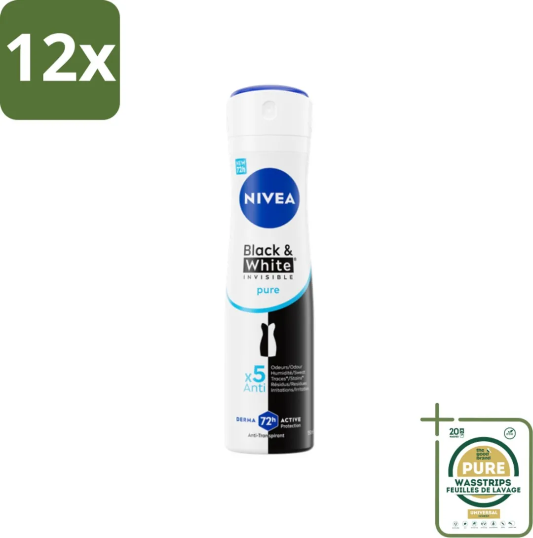 NIVEA Black & White Invisible Pure Deo Spray 150ml