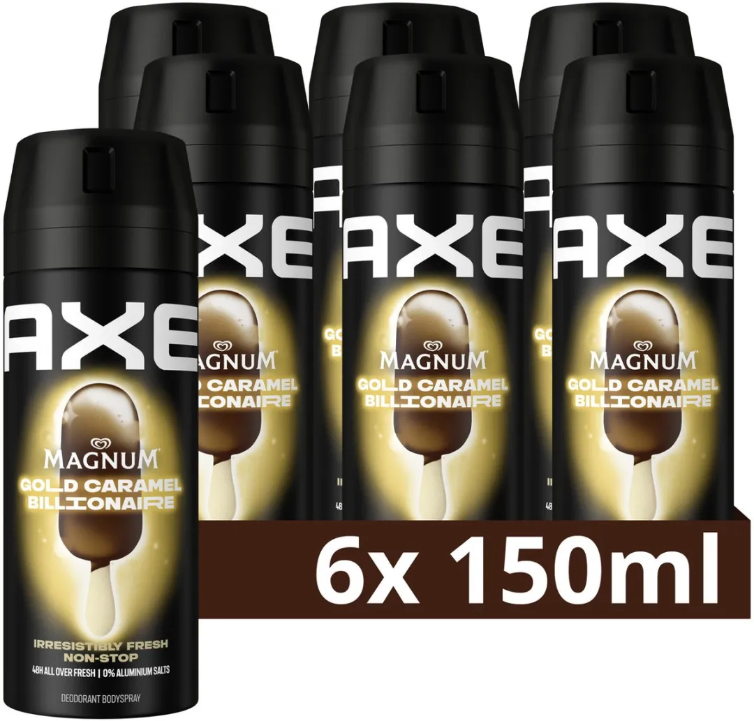 Axe Magnum Gold Caramel Bodyspray - 6x150ml