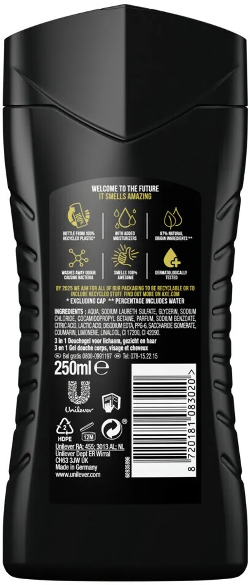 Axe Excite 3-in-1 Douchegel 250ml
