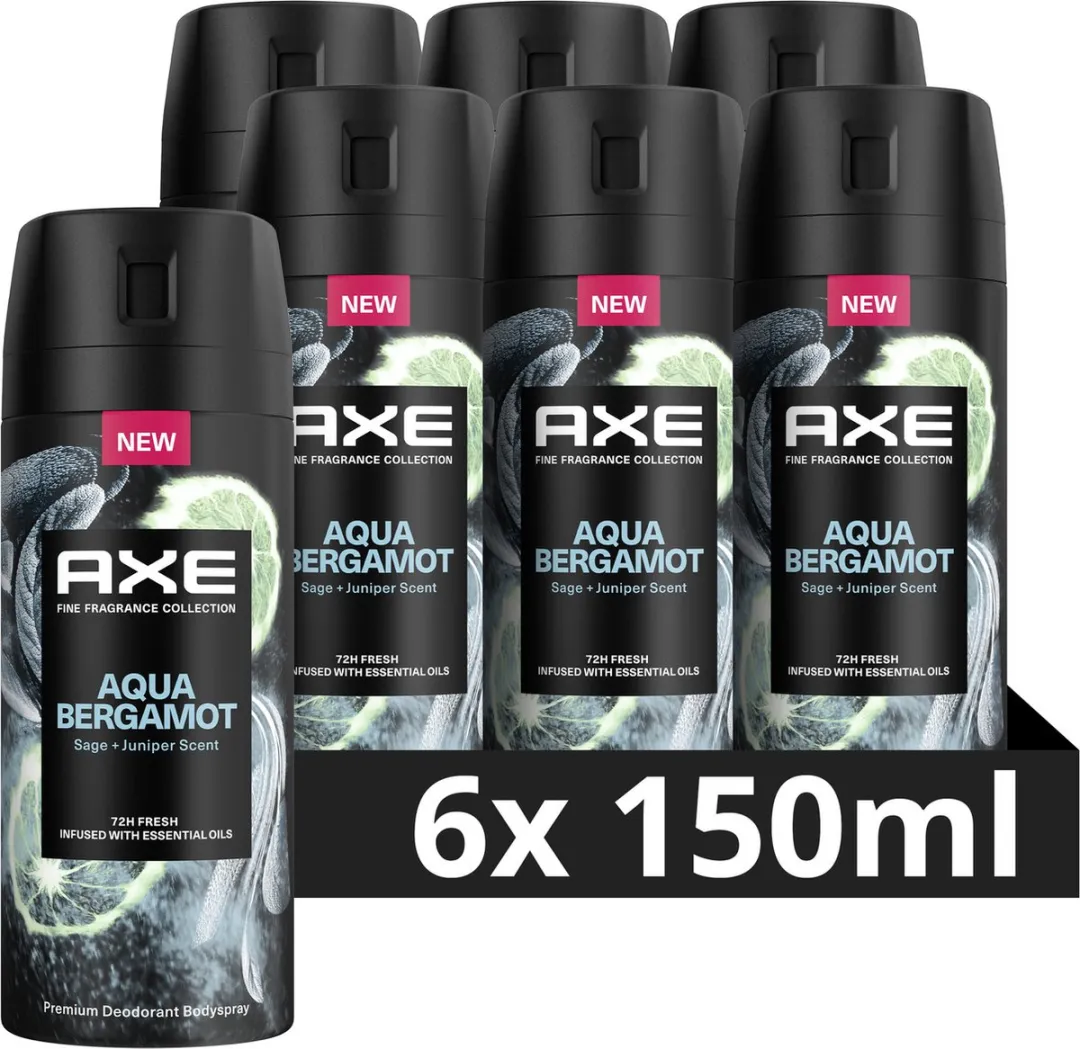 Axe Fine Fragrance Aqua Bergamot Bodyspray - 6x150ml