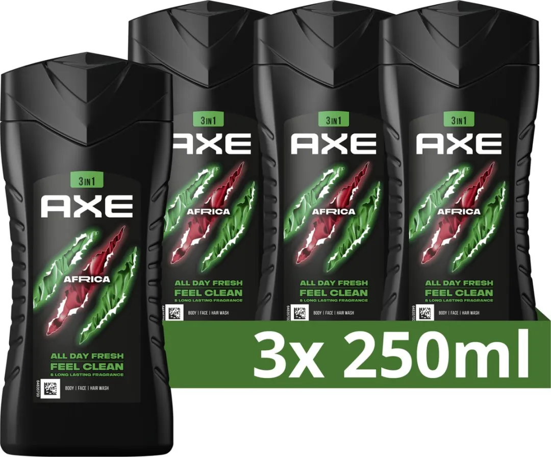 Axe 3-in-1 Douchegel Africa - 3x250ml
