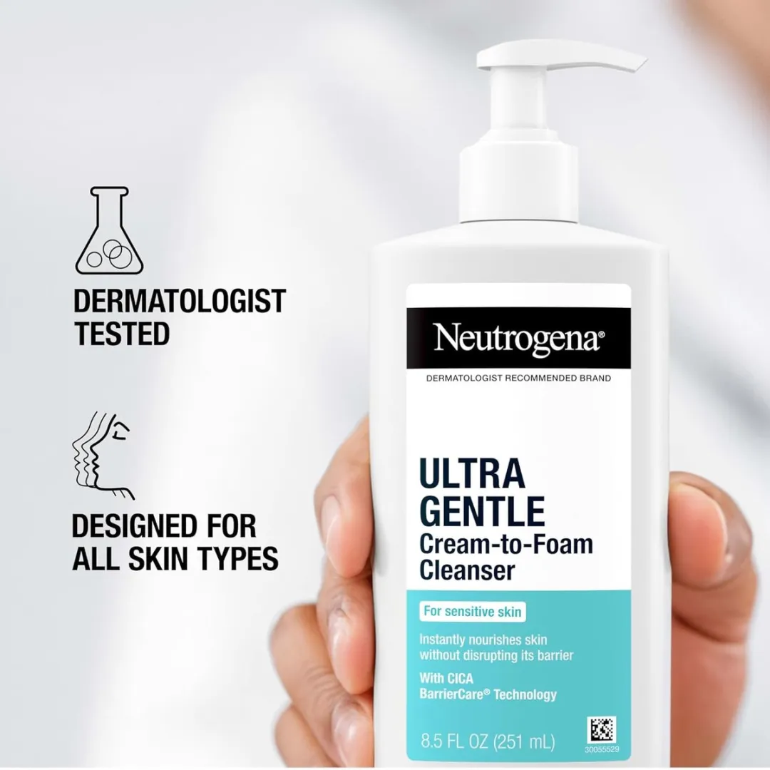 Neutrogena Ultra Gentle Gezichtsreiniger Crème naar Schuim 251ml