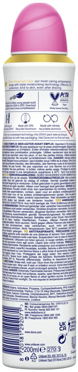 Dove Invisible Care Deodorant Spray 200ml - 12 Stuks