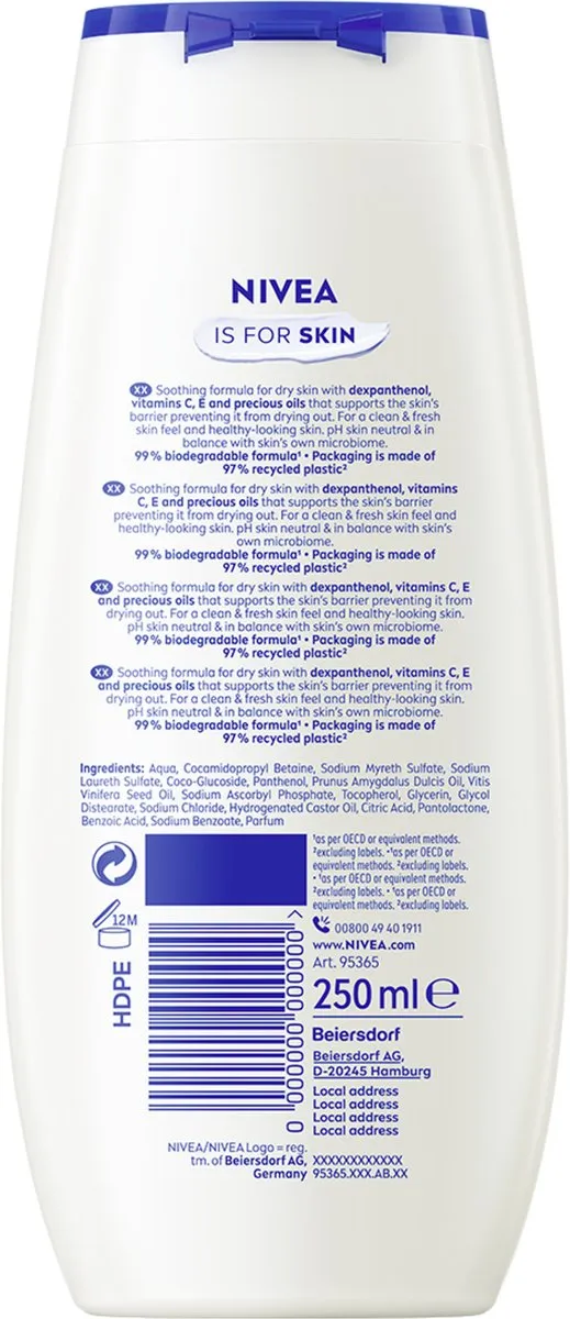 NIVEA Douchecrème Protect 6x250ml - met Vitamine C