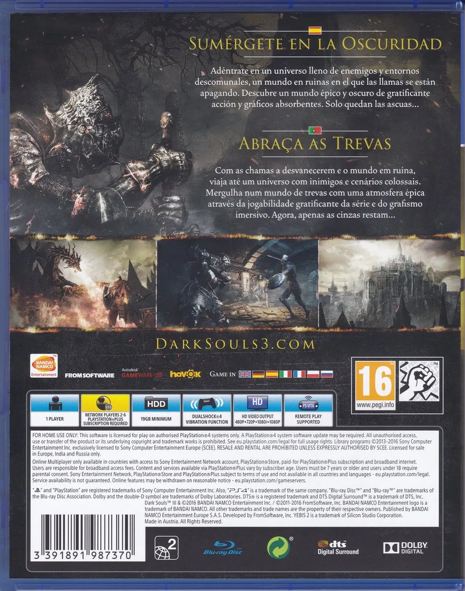 Dark Souls 3 ES/PT PlayStation 4