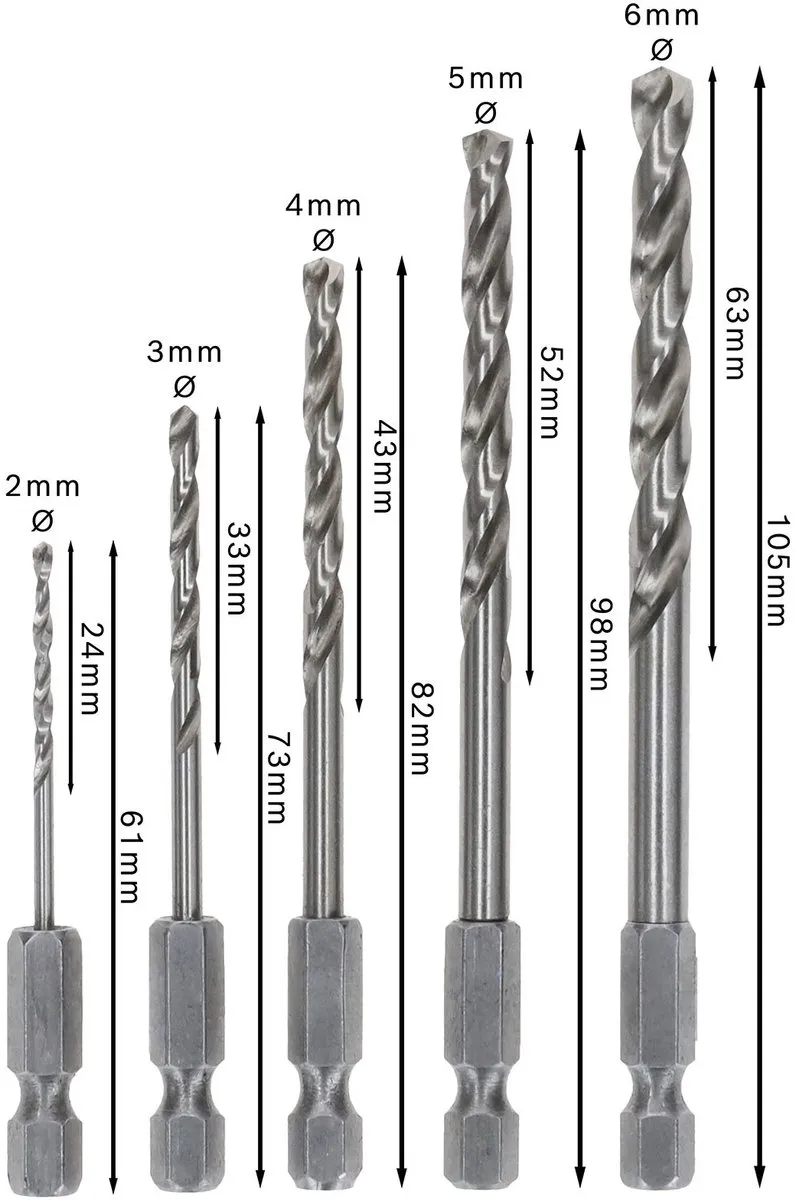 Bosch PRO Metaal HSS-G Zeskantboorset 5-delig 2608595517