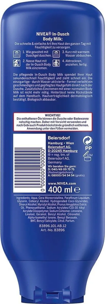 NIVEA In-Shower Bodymilk Droge Huid 400ml