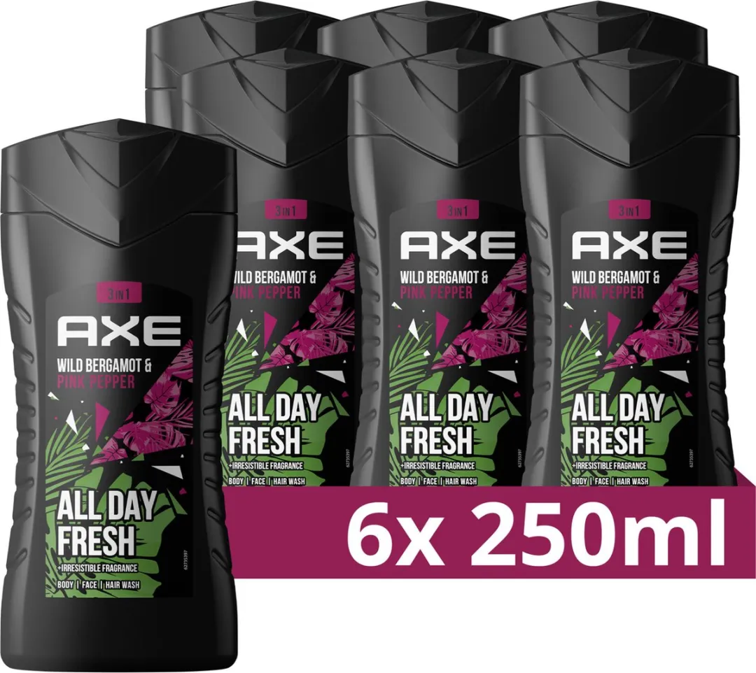 Axe 3-in-1 Douchegel Wild Bergamot & Pink Pepper - 6x250ml