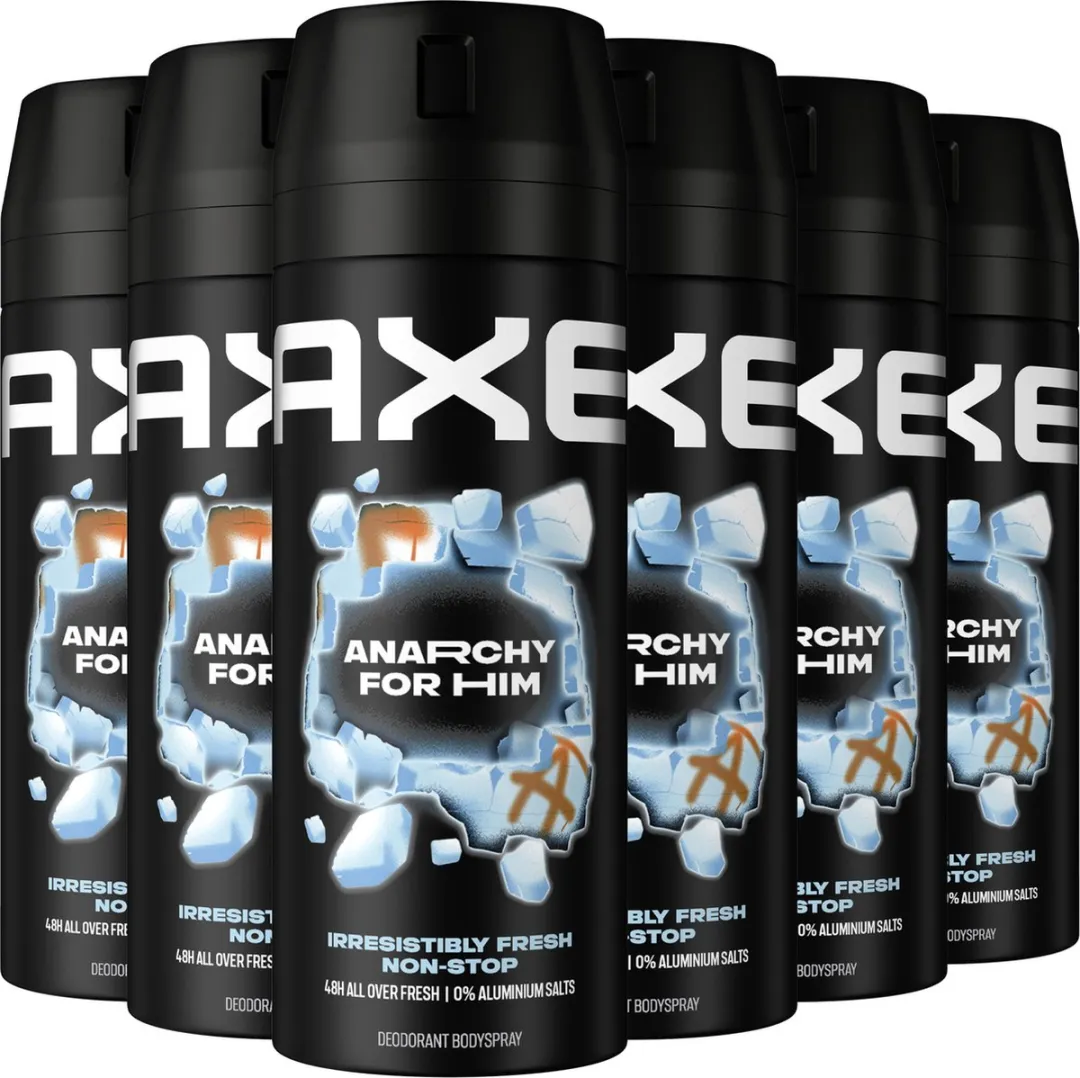 Axe Deodorant Bodyspray Anarchy for Him 150ml - 6 Stuks