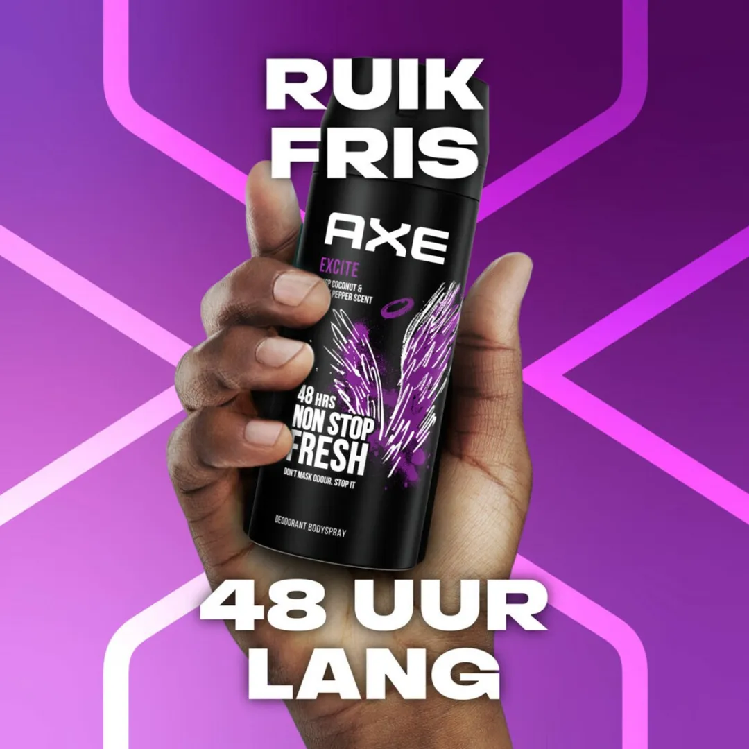 Axe Deodorant Bodyspray Excite Crisp Coconut & Black Pepper 150ml - afbeelding 6 van 6