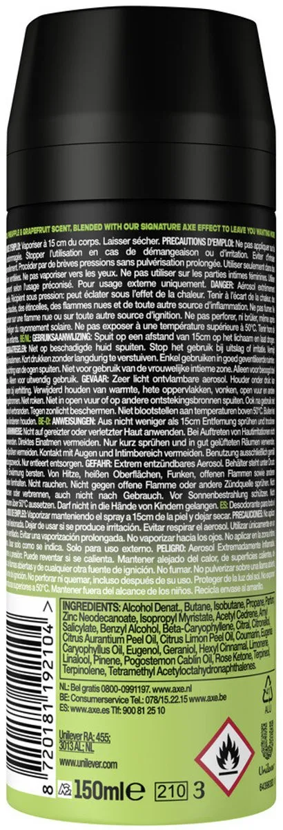 Axe Deodorant Bodyspray Epic Fresh 150ml - 4 Stuks