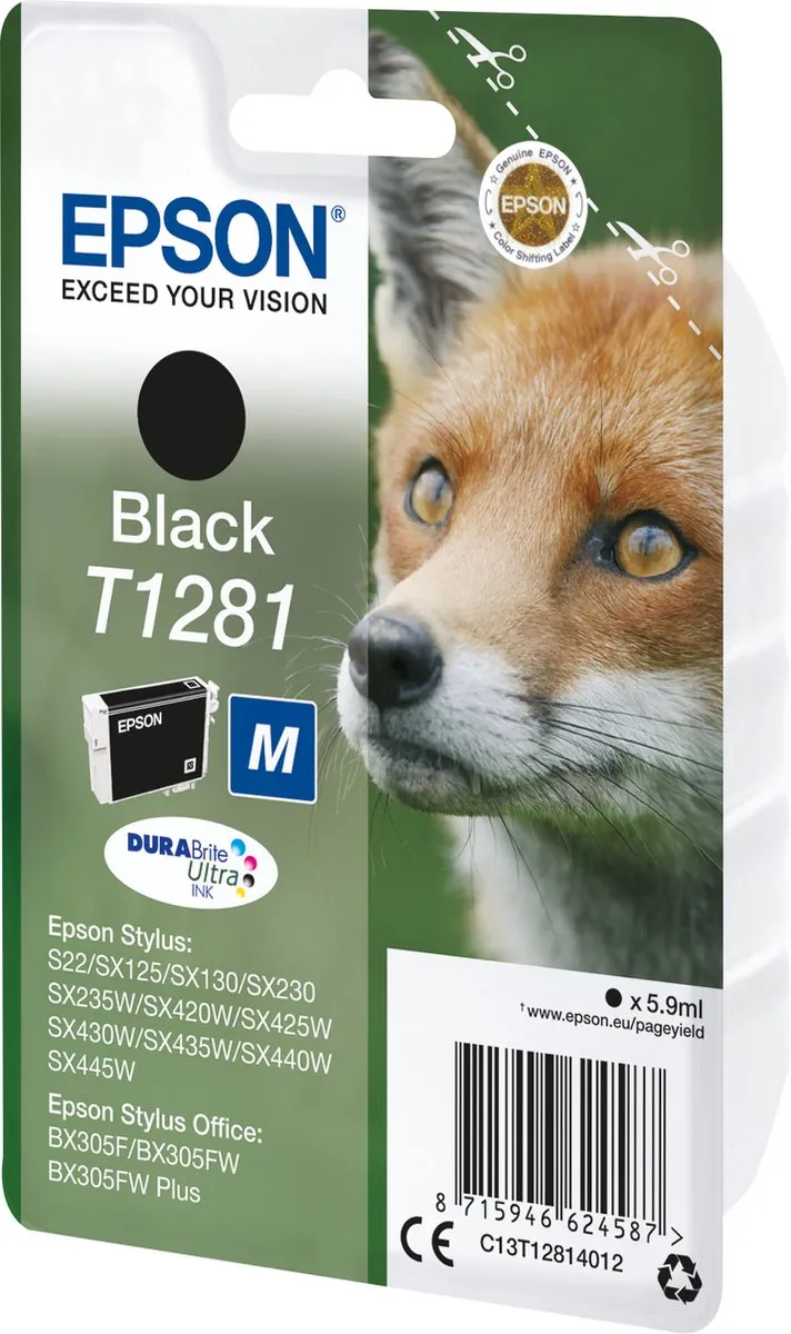 Epson T1281 Inktcartridge Zwart C13T12814020