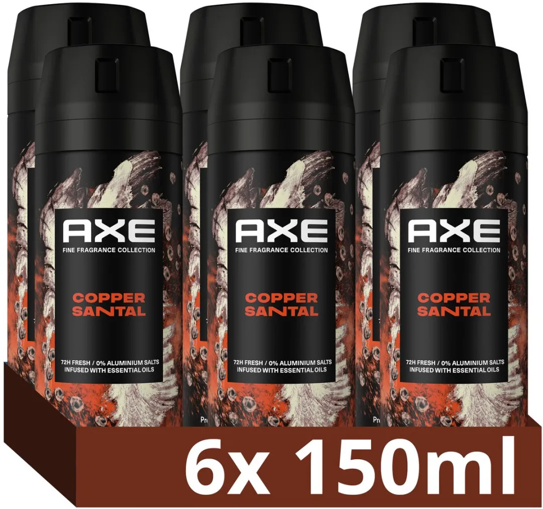 Axe Copper Santal Bodyspray - 6x150ml - afbeelding 2 van 6