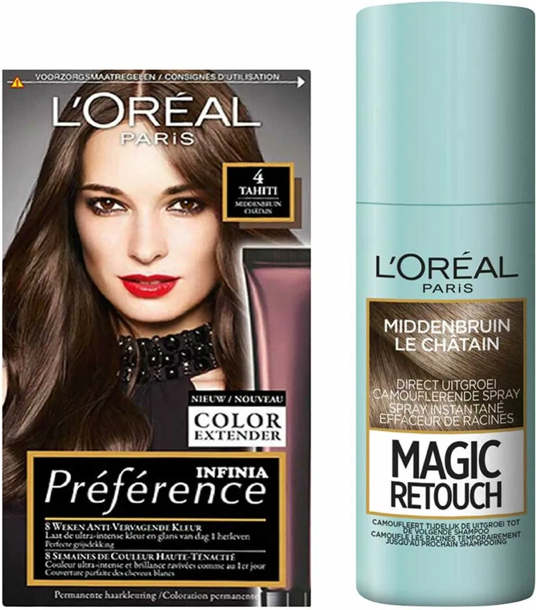 L'Oréal Paris Preference Haarkleuring 04 Tahiti & Magic Retouch Uitgroeispray