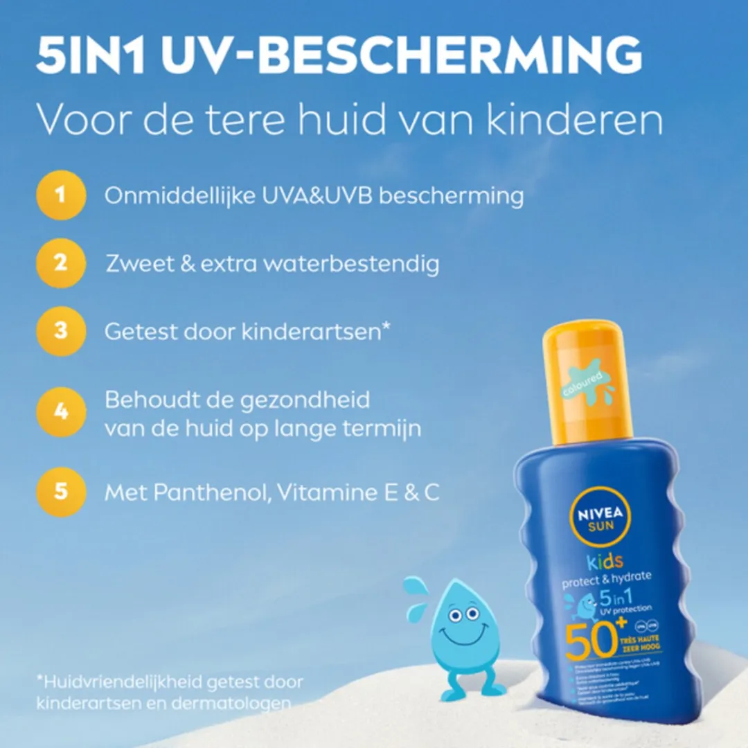 NIVEA Sun Protect & Hydrate Kids Zonnespray SPF 50+ - 3x200ml - afbeelding 3 van 6