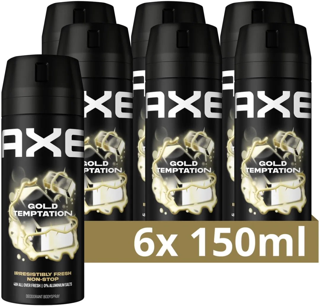 Axe Gold Temptation Bodyspray - 6 x 150ml