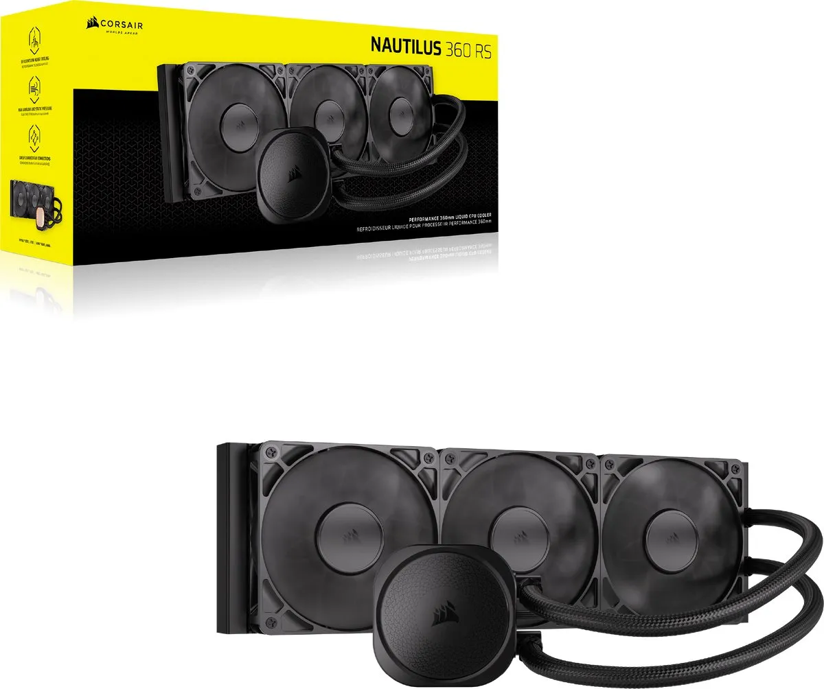 Corsair Nautilus 360 RS CW-9060089-WW CPU Koeler - 360mm - 3x120mm - Zwart