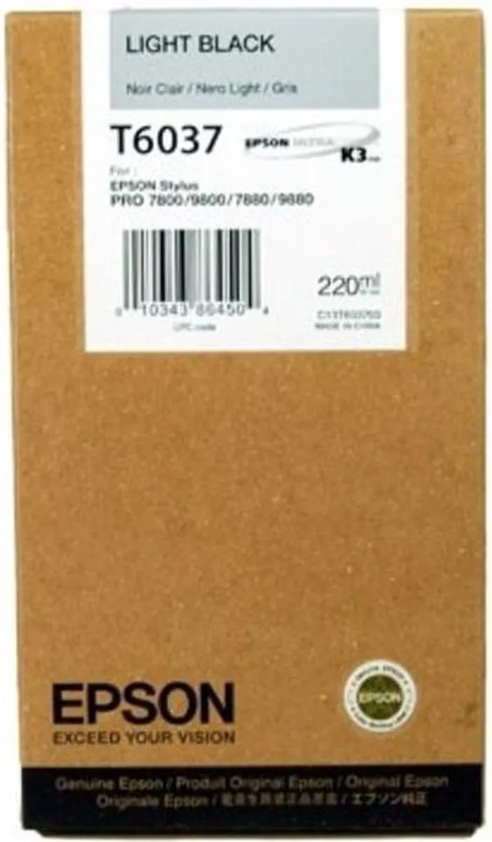 Epson C13T603700 Inktcartridge - 220ml - Zwart
