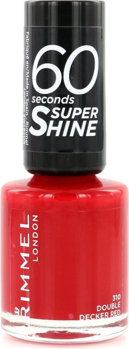 Rimmel London 60 Seconds Super Shine Nagellak 310 Double Decker Red - 8ml